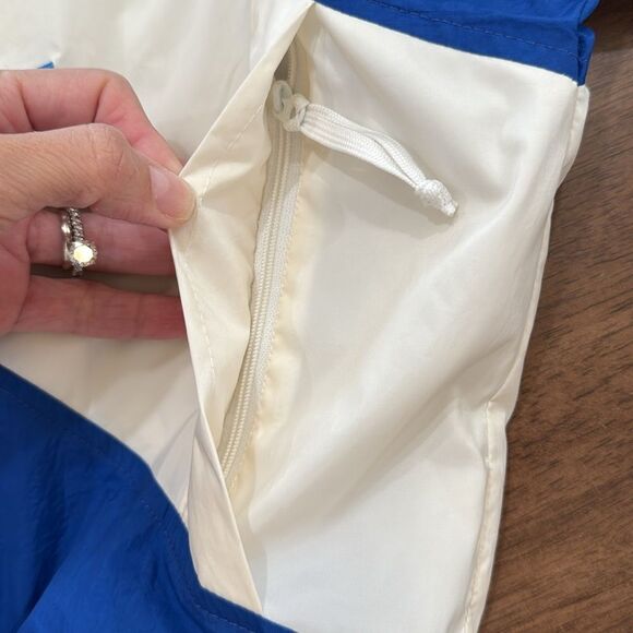 VTG 90s Y2K Nike Blue White Swoosh Logo Full Zip Windbreaker Jacket L Philippine - Picture 12 of 14